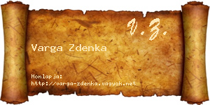 Varga Zdenka névjegykártya